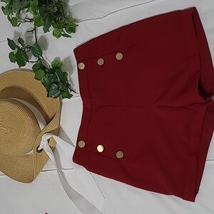 Burgundy H&M Dress Shorts